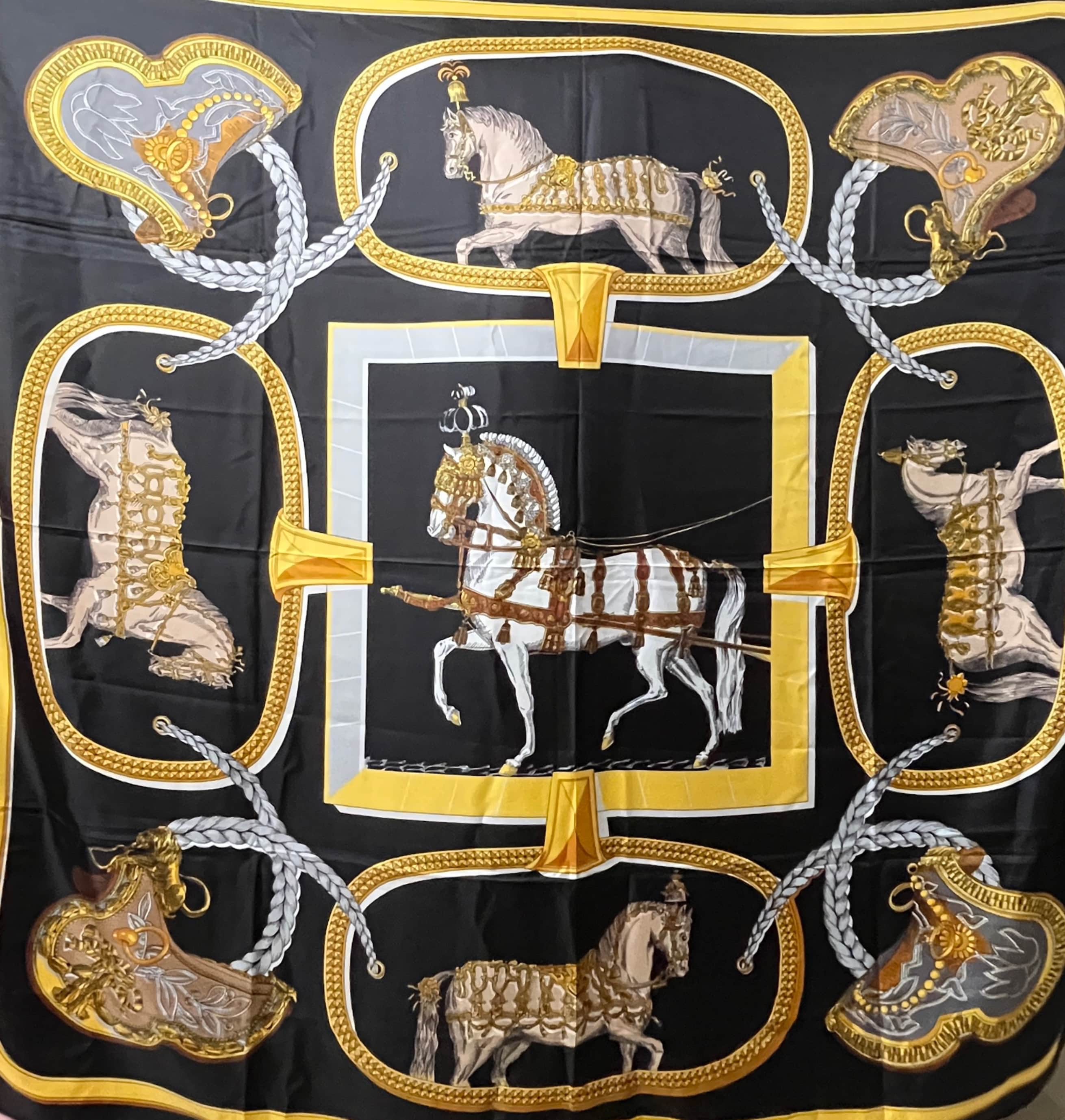 روسری مجلسی (طرح اسب) توییل ابریشم