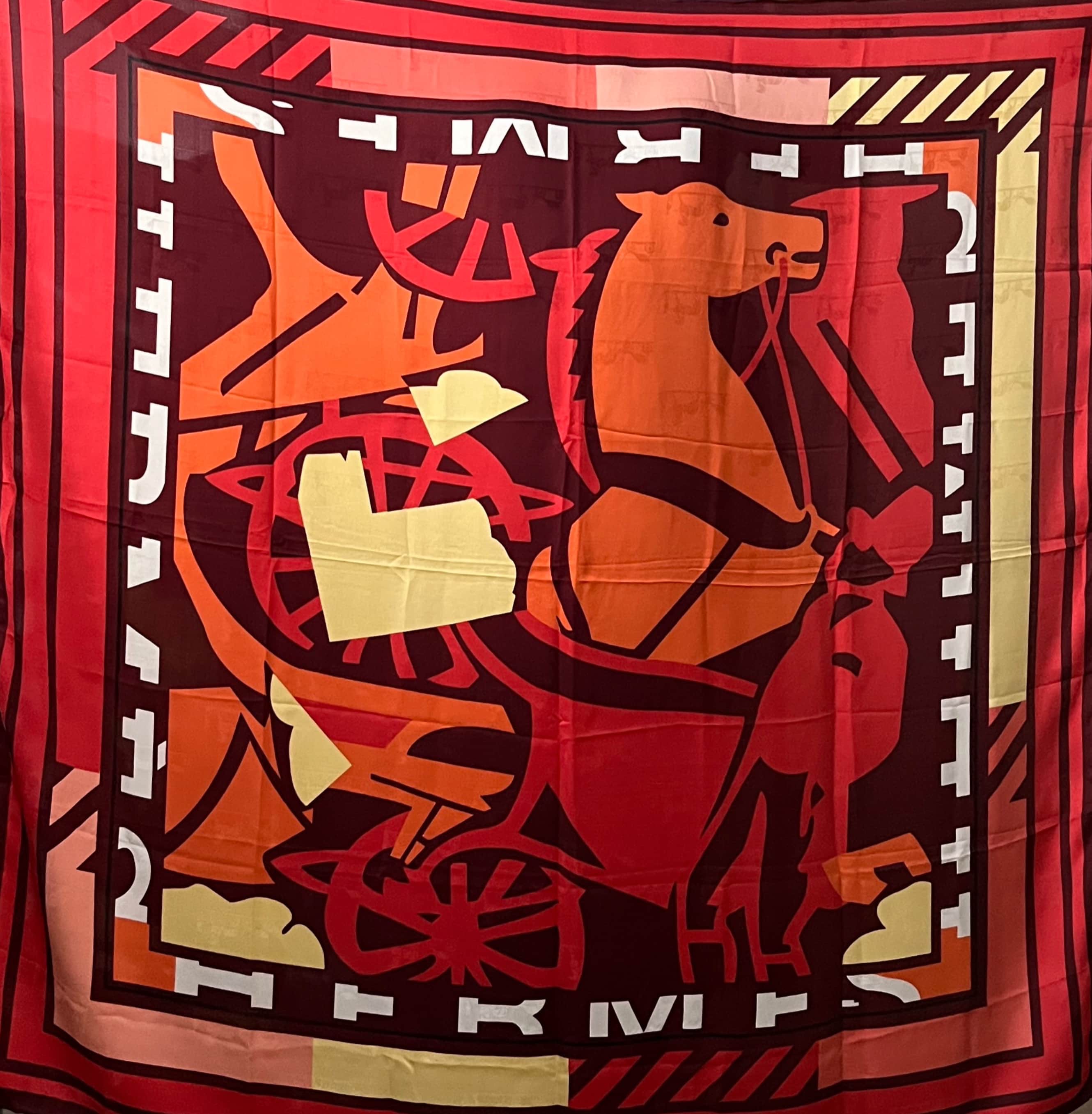 روسری مجلسی توییل ابریشم وارداتی (طرح اسب)