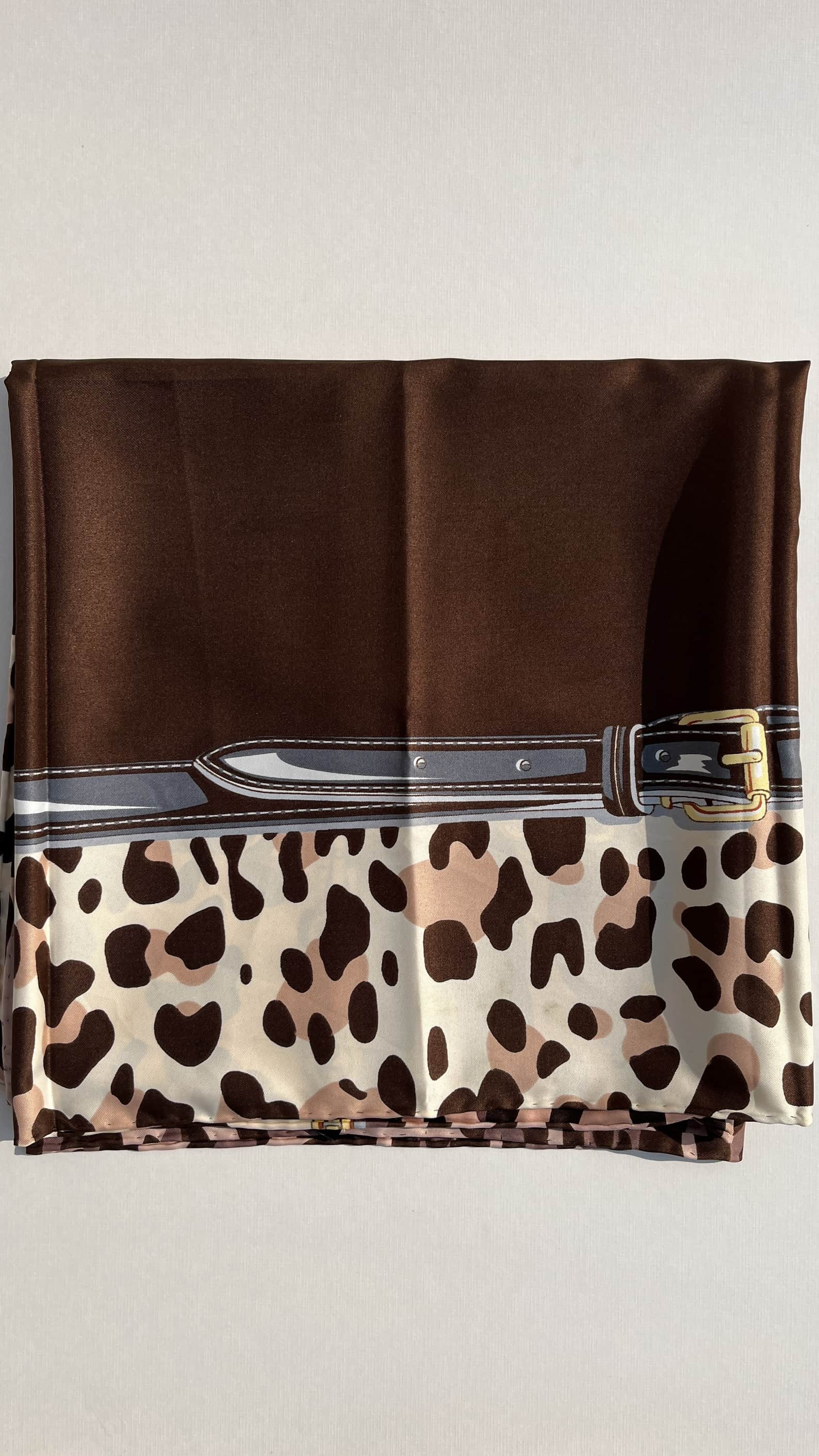 روسری مجلسی توییل ابریشم وارداتی (حاشیه پلنگی)