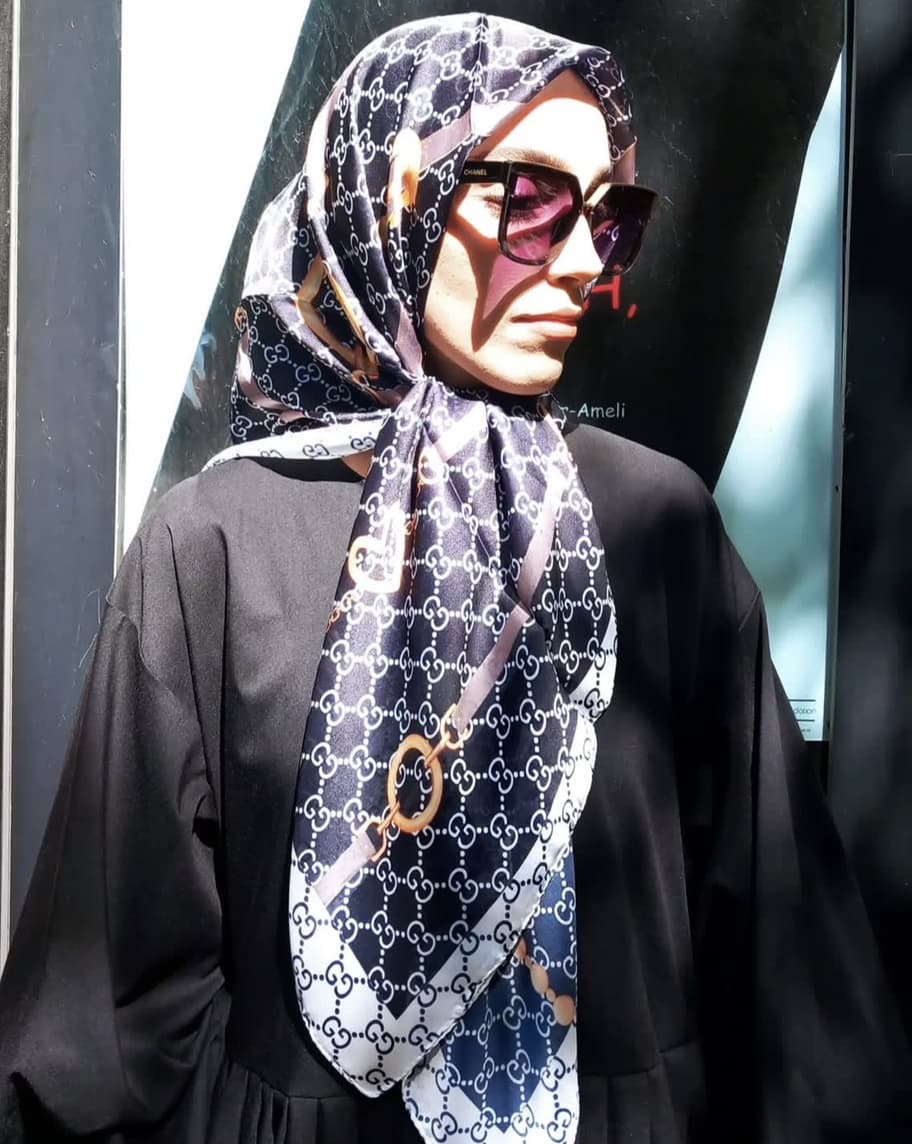 روسری ساتن مجلسی (طرح گوچی)